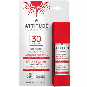 ATTITUDE 100% minerální ochranná tyčinka na obličej a rty SPF 30 bez vůně 18,4 g