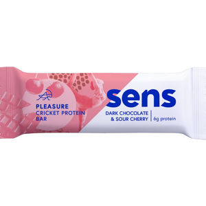 SENS Pleasure Protein tyčinka s cvrččí moukou Tmavá čokoláda & Višeň 40 g