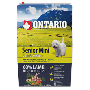 ONTARIO Senior Mini Lamb & Rice granule pro psy 1 ks, Hmotnost balení (g): 2,25 kg