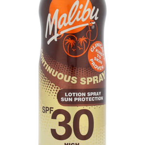 MALIBU Continuous Spray SPF30 Opalovací přípravek na tělo 175 ml