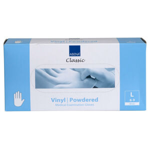 ABENA Vinyl rukavice vyšetřovací pudrované L 100 kusů