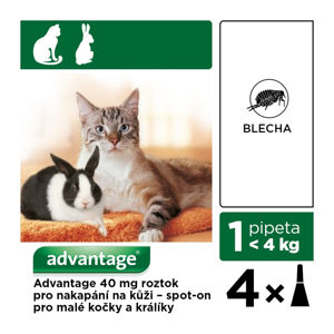 ADVANTAGE Spot on pro kočky do 4 kg 4x 0,4 ml