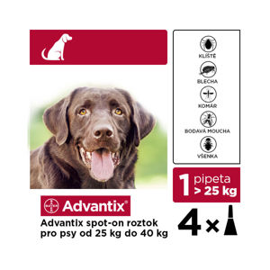 ADVANTIX Spot On 4x4 ml pro psy nad 25 kg