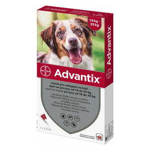 ADVANTIX Spot-on pro psy 10-25 kg 2,5 ml 1 pipeta, poškozený obal