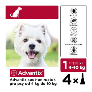 ADVANTIX Spot on pro psy 4-10 kg 4 x 1 ml
