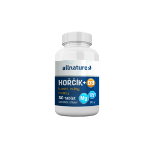 ALLNATURE Hořčík + vitamín D3 30 tablet