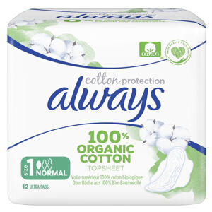 ALWAYS Cotton Protection Ultra Normal (velikost 1) Hygienické vložky s křidélky 12 ks