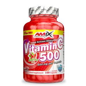 AMIX Vitamin C 500 mg s extraktem z šípků 125 kapslí