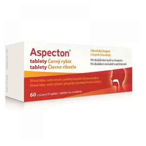 SENIMED Aspecton tablety na kašel černý rybíz 60 ks, poškozený obal