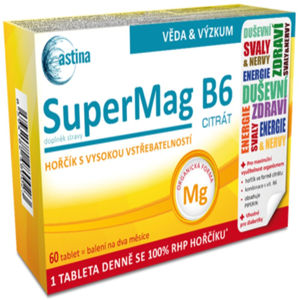 ASTINA SuperMag B6 citrát 60 tablet, poškozený obal