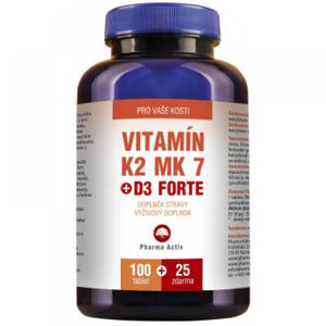 PHARMA ACTIV Vitamín K2 MK 7 + D3 forte 125 tablet