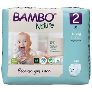 BAMBO Nature 2 Dětské plenkové kalhotky 3-6 kg 30 ks