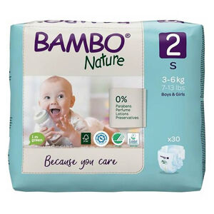 BAMBO Nature 2 Dětské plenkové kalhotky 3-6 kg 30 ks, nekompletní