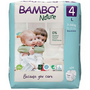 BAMBO Nature 4 Dětské plenkové kalhotky 7-14 kg 24 ks