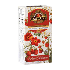 BASILUR Fruit Strawberry & Raspberry ovocný čaj 25 sáčků