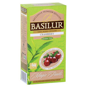 BASILUR Magic Green Cranberry zelený čaj 25 sáčků, poškozený obal