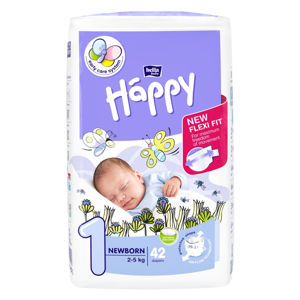 HAPPY Newborn dětské pleny 2 - 5 kg 42 ks