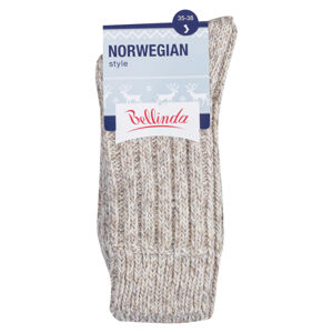 BELLINDA Dámské a pánské zimní ponožky vel.35-38 béžový melír 1 pár