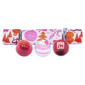 BOMB COSMETICS We Wish You a Rosy Christmas Šumivá koule do koupele 3 ks Dárkové balení