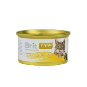 BRIT CARE Cat konz.kuřecí prsa & sýr 80 g