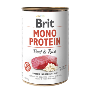 Brit MONO PROTEIN Beef & Rice konzerva pro psy 400 g