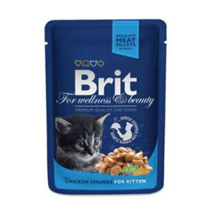 BRIT Premium Cat kapsa Chicken Chunks for Kitten 100 g