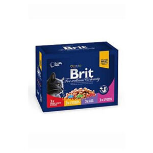 BRIT Premium Cat kapsa Family Plate 1200 g (12x100 g), poškozený obal