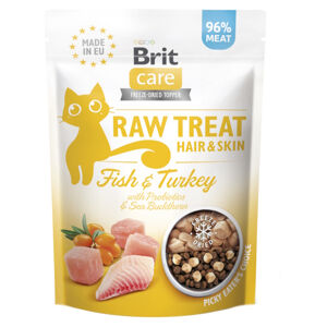 BRIT Raw Treat Cat Hair&Skin Fish&Turkey pamlsky pro kočky 40 g