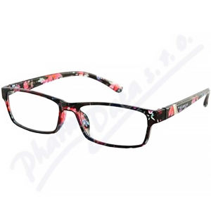 KEEN Čtecí brýle +1.50 černo-květinové, Počet dioptrií: +1,50