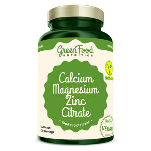 GREENFOOD NUTRITION Calcium Magnesium Zinc Citrate 120 kapslí, poškozený obal