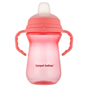 CANPOL BABIES Hrneček se silikonovým pítkem 6m+ růžový 250 ml