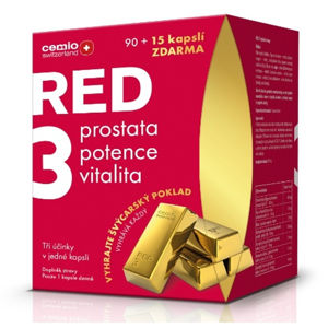CEMIO RED3 Prostata, vitalita, potence 90+15 kapslí EDICE 2020, poškozený obal
