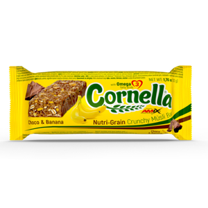 AMIX Cornella crunchy müsli bar příchuť čokoláda a banán 50 g