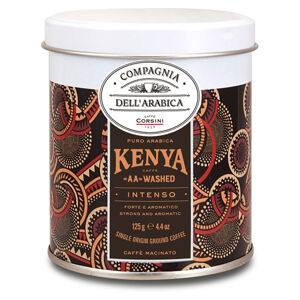 CORSINI Kenya intenso mletá káva plech 125 g, poškozený obal