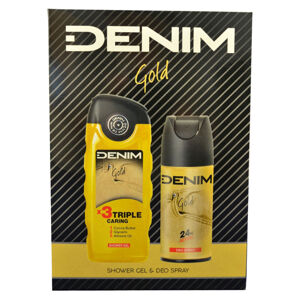 DENIM Gold Sprchový gel pro muže 250 ml + Deodorant sprej 150 ml Dárkové balení