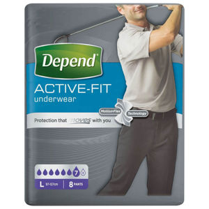 DEPEND Active-Fit absorpční kalhotky pro muže 7 kapek vel. L 8 kusů