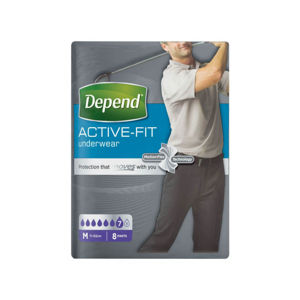DEPEND Active-Fit inkontinenční kalhotky pro muže 7 kapek vel. M 8 kusů