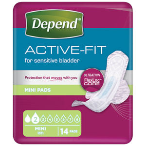 DEPEND Active-Fit mini dámské inkontinenční vložky 2 kapky 14 kusů