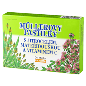 DR. MÜLLER Müllerovy pastilky s jitrocelem, mateřídouškou a vitaminem C 12 ks