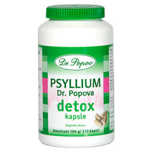 DR. POPOV Psyllium detox 120 kapslí, poškozený obal