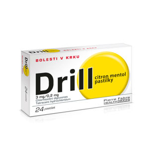 DRILL Citron + mentol 24 pastilek rozpustných v ústech