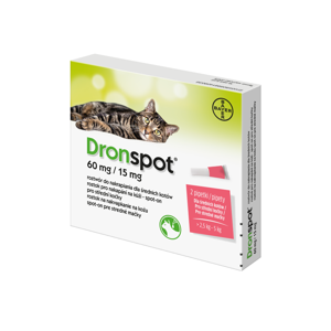 DRONSPOT 60 mg/15 mg spot-on pro střední kočky 2x0,75 ml