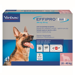 EFFIPRO DUO 268/80 mg spot-on pro psy L (20-40 kg) 2,68 ml 4 pipety