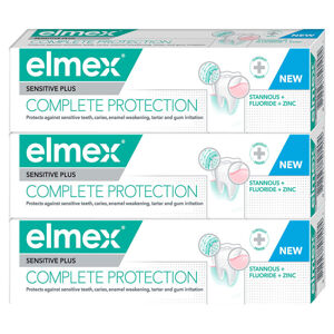 ELMEX Sensitive Complete Protection zubní pasta pro kompletní ochranu zubů 3 x 75ml