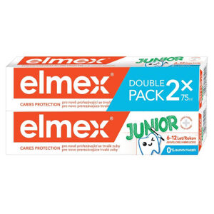 ELMEX Junior Dětská zubní pasta pro děti ve věku 6-12 let 2 x 75 ml, poškozený obal