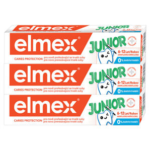 ELMEX Junior zubní pasta pro děti ve věku 6-12 let 3 x 75 ml, poškozený obal
