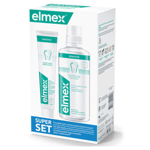 ELMEX Sensitive ústní voda 400 ml + Zubní pasta 75 ml, poškozený obal