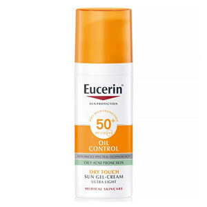 EUCERIN Sun Oil Control Ochranný krémový gel na opalování na obličej SPF 50+ 50 ml, poškozený obal