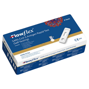 FLOWFLEX SARS-CoV-2 Antigen rapid test z nosu 5 kusů, poškozený obal