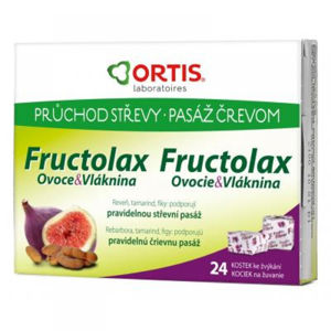 ORTIS Fructolax ovoce & vláknina 24 žvýkacích kostek